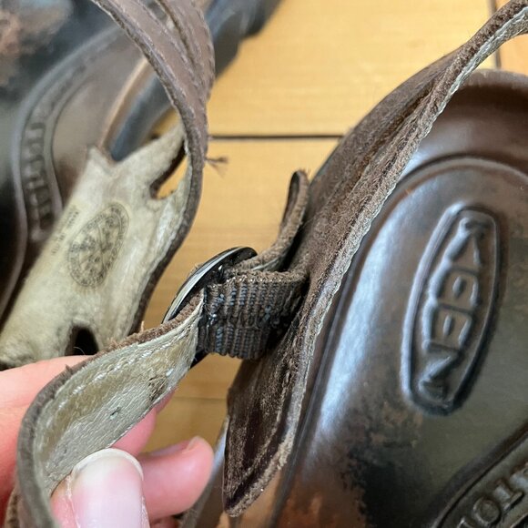 Keen Women's Naples Brown Leather Sandals Strappy Fisherman Style Comfort Travel - Picture 6 of 10